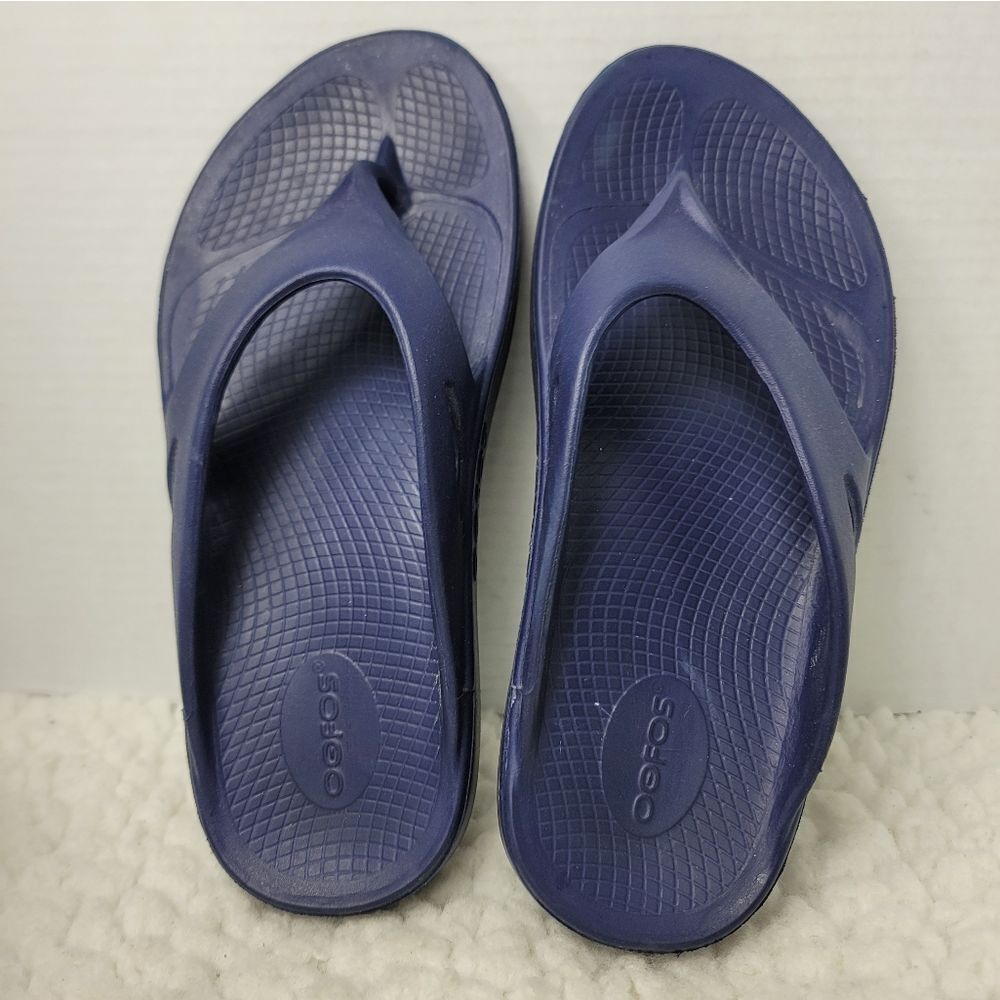 Oofos Original Recovery Womens Thong Flip Flop Size 10 Blue Comfort Sandals - Picture 8 of 10